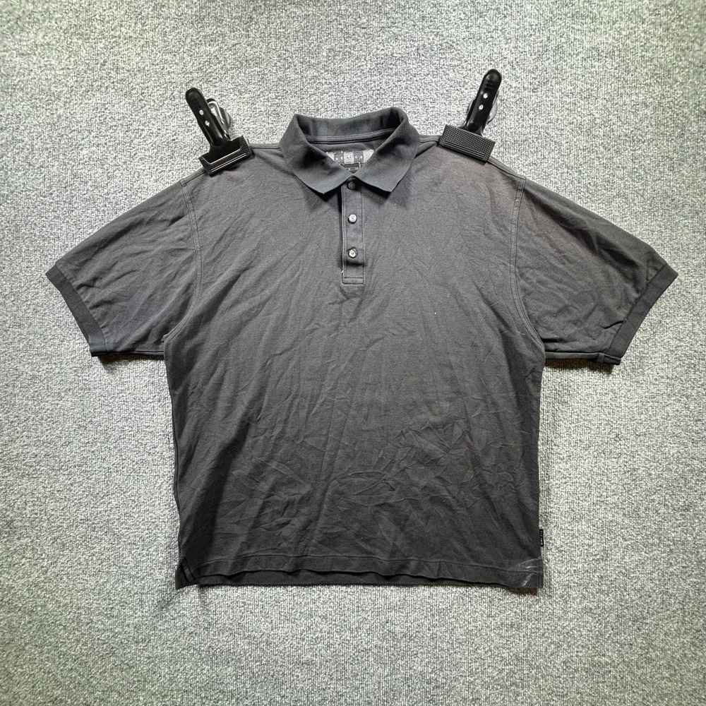 Nike Golf Dri-Fit Polo Shirt Mens L Black Pique Cotton Blend Short Sleeve Sport